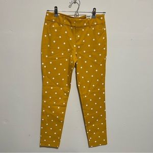New Pixie spring yellow polka dot pants, Old Navy Size 0 Ankle Crop